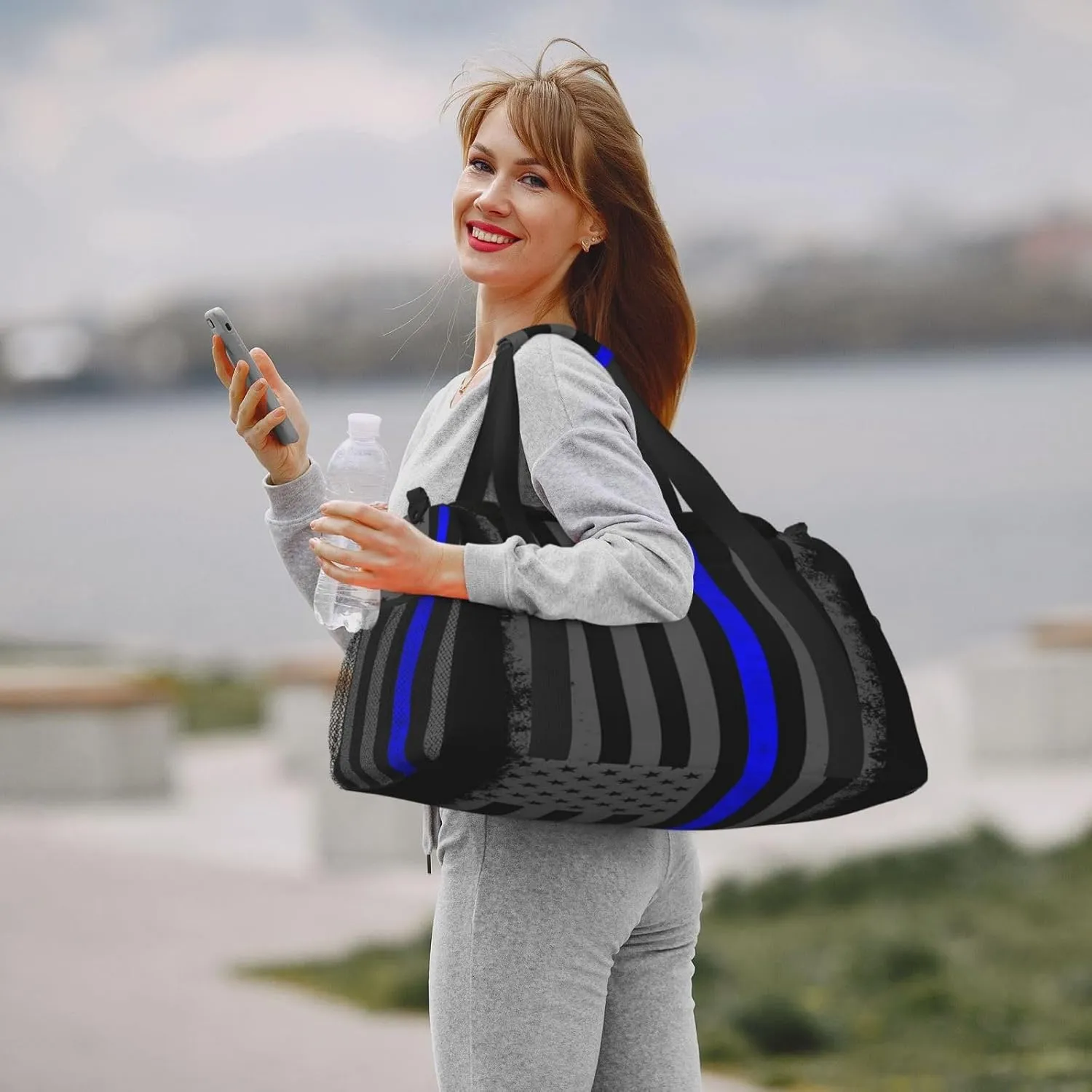 American Flag Travel Duffel Bag Large Foldable Waterproof Overnight Bag For Beach Swim Bags Pool Sports Gym