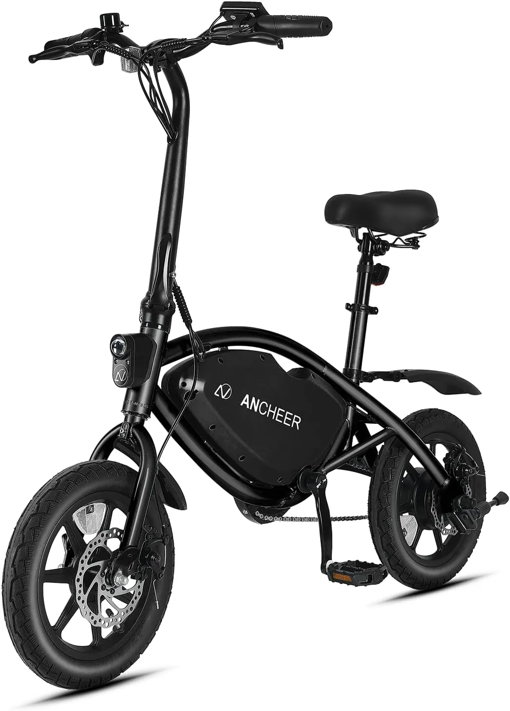 ANCHEER Foldable Electric Bike for Adults, 20MPH Ebike with 350W Motor[Peak 500W], 48V 374Wh Battery, 14" Compact Electric Mini Bike for Teens, Cruise Control, UL 2849 Certified Adult Electric Bicycle