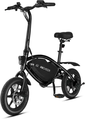 ANCHEER Foldable Electric Bike for Adults, 20MPH Ebike with 350W Motor[Peak 500W], 48V 374Wh Battery, 14" Compact Electric Mini Bike for Teens, Cruise Control, UL 2849 Certified Adult Electric Bicycle
