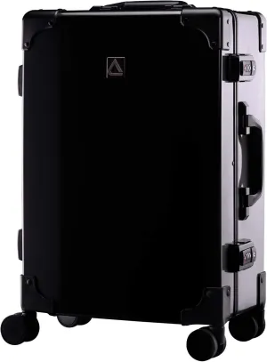 Andiamo Classico Suitcase with Built-in TSA Lock - Zipperless 20 Inch Hardside Carry On Bag- Lightweight (ABS PC) Luggage With 8-Rolling Spinner Wheels (Black)
