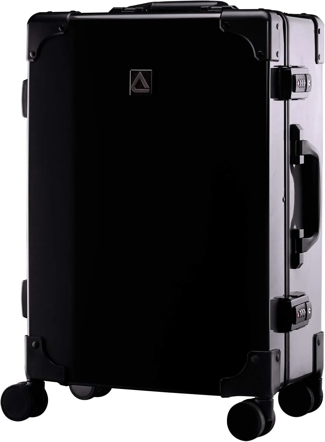 Andiamo Classico Suitcase with Built-in TSA Lock - Zipperless 20 Inch Hardside Carry On Bag- Lightweight (ABS PC) Luggage With 8-Rolling Spinner Wheels (Black)