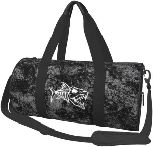 Anger Fish Skeletons Convertible Garment Bag with Shoulder Strap, Carry on Garment Duffel Bag for Men Women - Rolling Foldable for Travel Luggage Bags (Black)