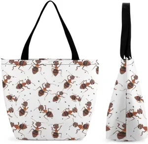 Animal Ants Women's Reusable Shopping Bags Foldable Tote Bag Lightweight Handbag for Work Travel