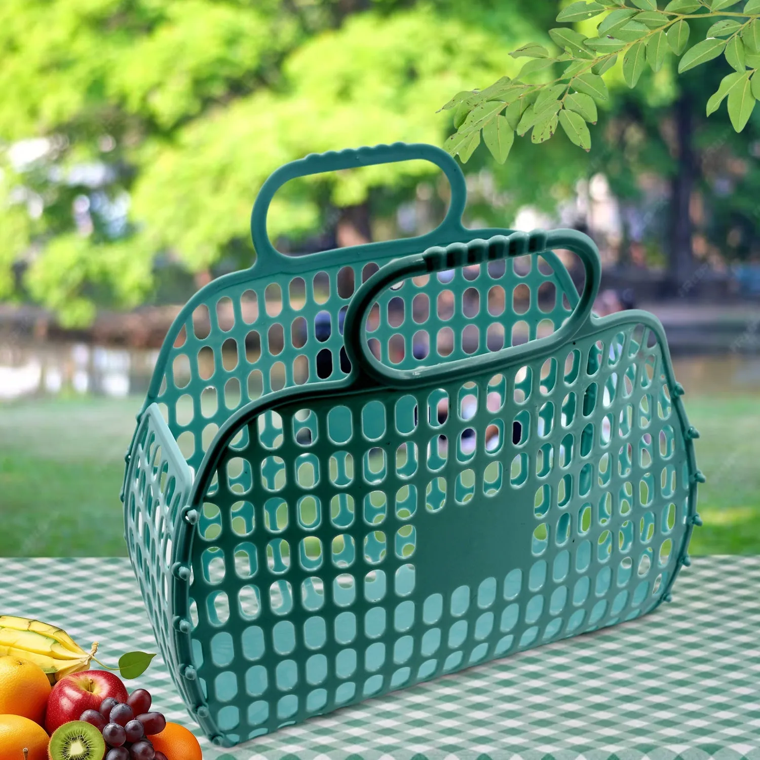Anniversary sale Fabric Vegetable Shopping All-weather Grocery Foldable Bag Smiley Non-Woven