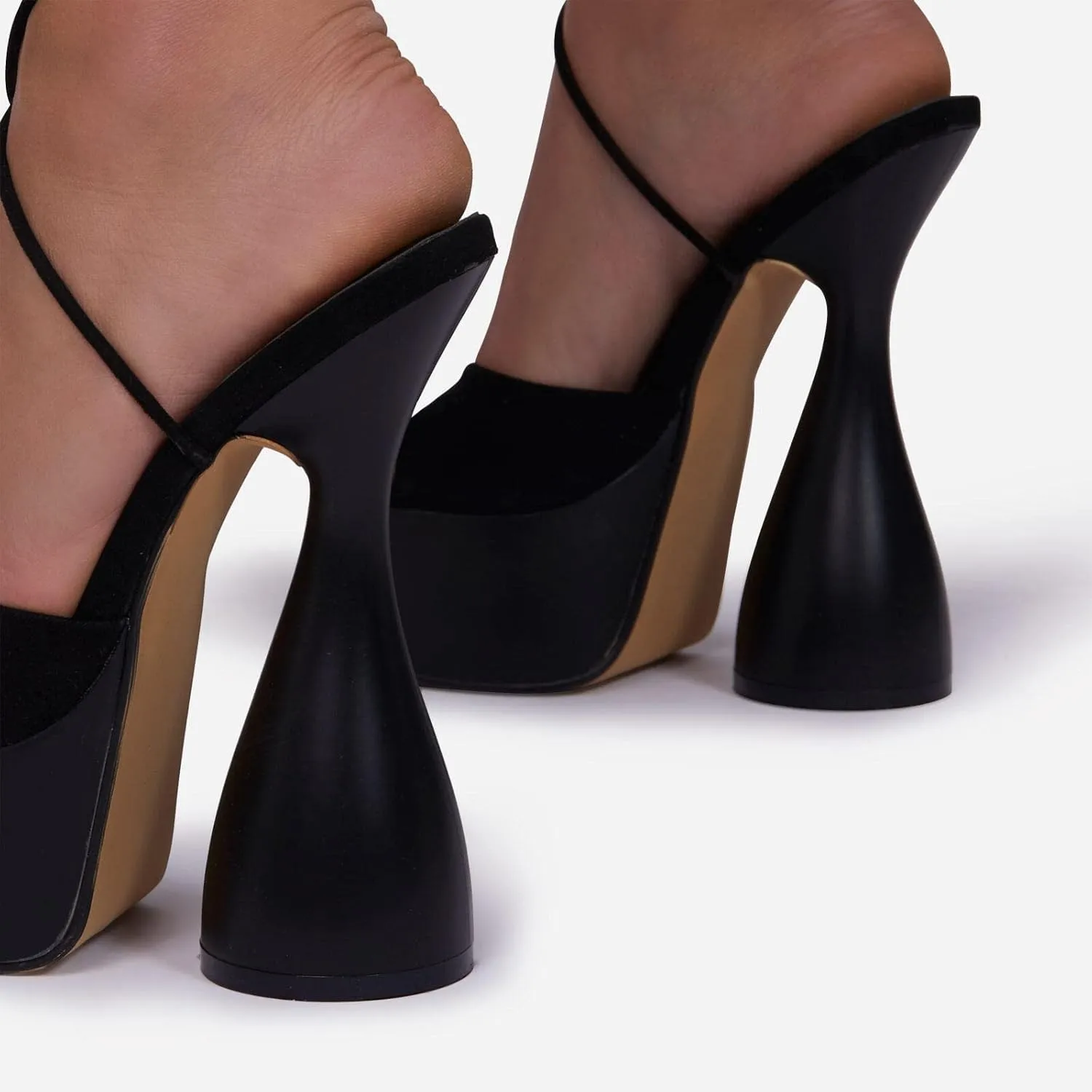 anteikira Women's High Heels Fashion Platform Ankle Straps Special Heel Round Open Toe Stone Pattern Summer Shopping Work Pumps