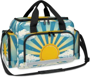 Anti-Scratch Duffle Bag for Travel 25x17.7x11.2 Inch - Waterproof Duffel Bag for Camping Fitness, Durable EMS Gear for First Responders Sun Clouds