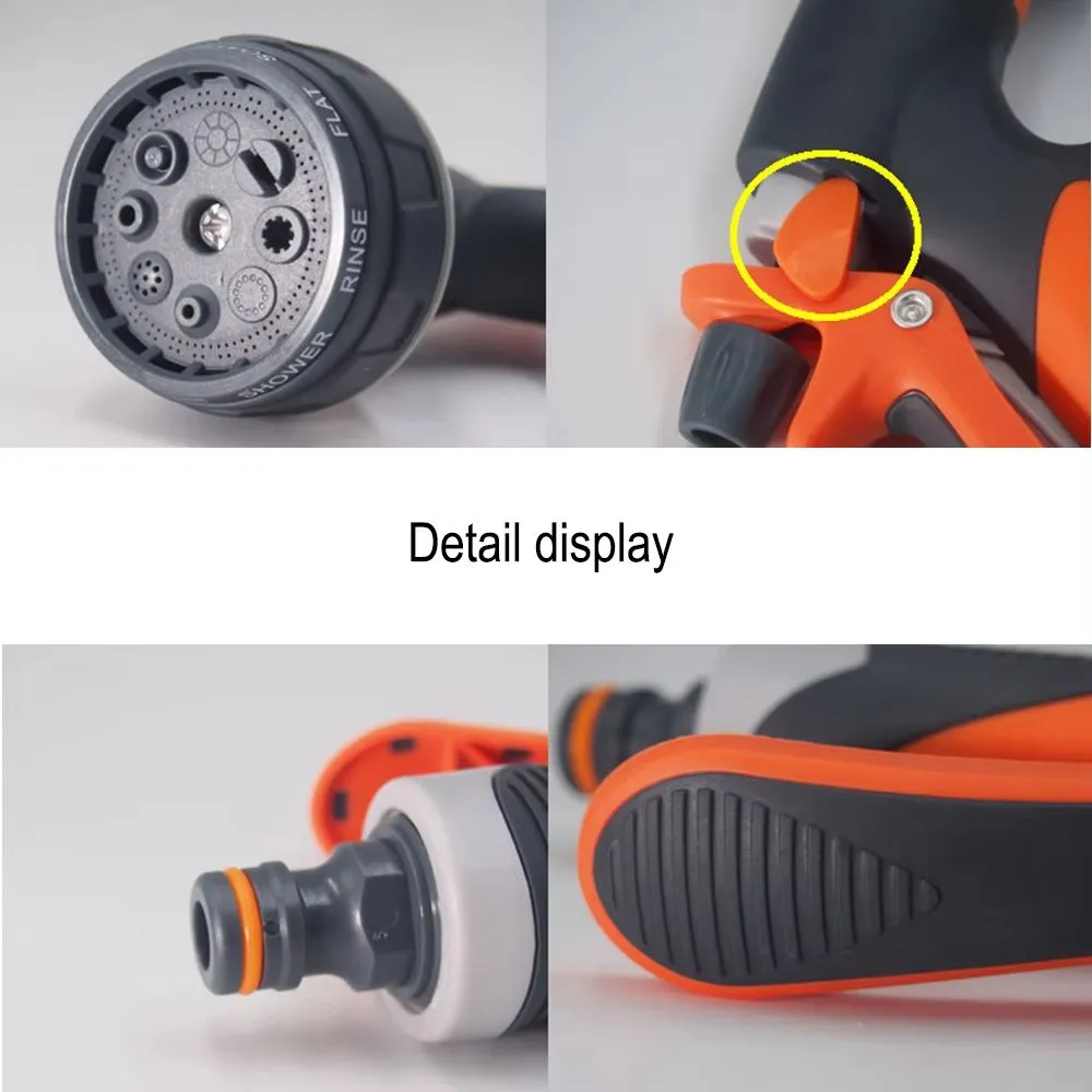 ANYHOUZ Garden Hose Nozzle 4PC Set 8 Mode High Pressure Adjustable Sprayer with Black Standard Threaded Connector