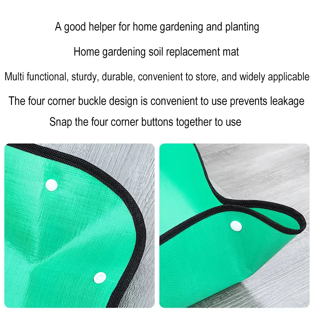ANYHOUZ Garden Planting Mat Black Foldable Potting Tray Reusable Waterproof Transplanting Pad