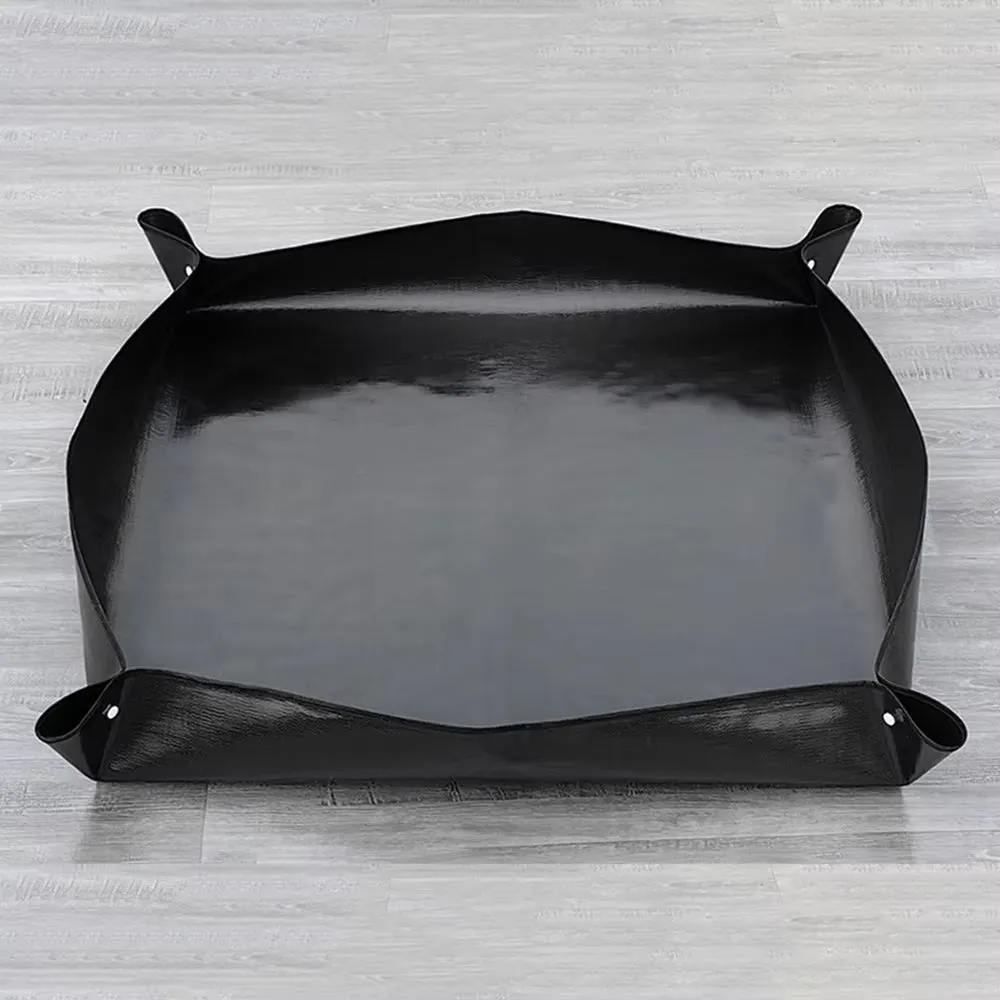 ANYHOUZ Garden Planting Mat Black Foldable Potting Tray Reusable Waterproof Transplanting Pad