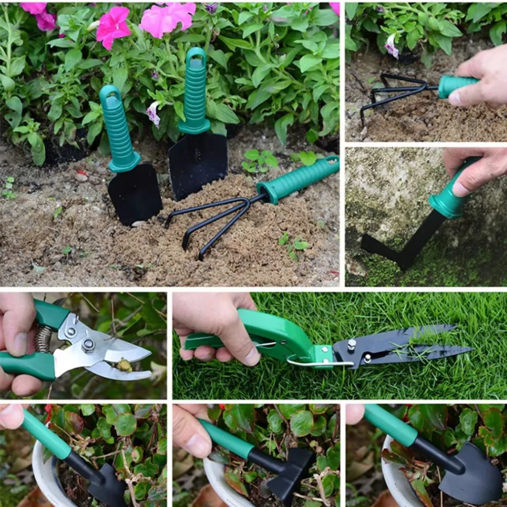 ANYHOUZ Gardening Tools Set 10PC Horticultural Planting Kit with Shovels and Potted Plant Accessories