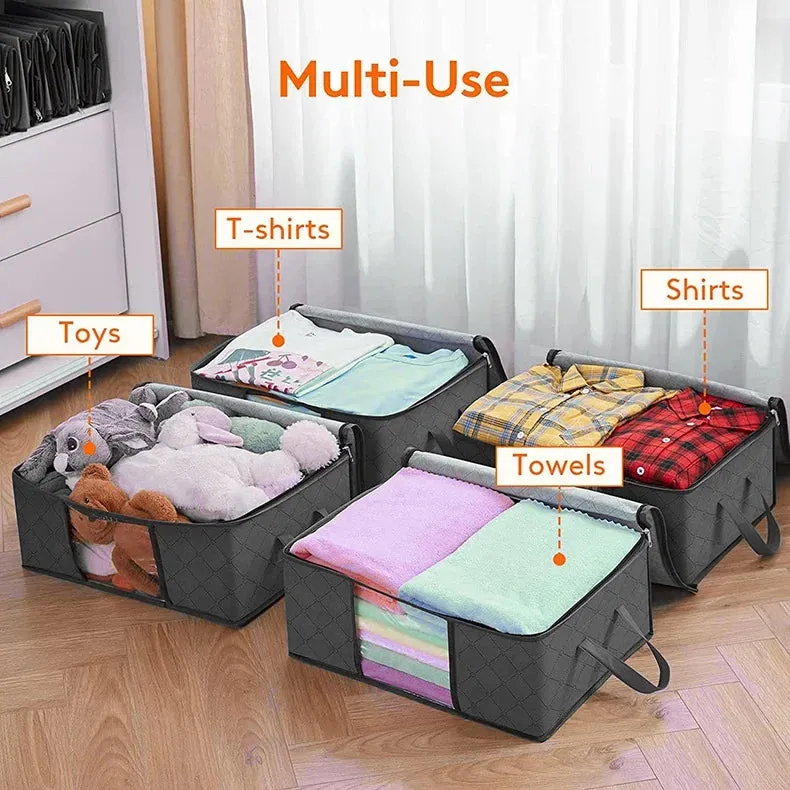ANYHOUZ Storage Bag Grey 35L Multi Purpose Packing Organizer For Comforters And Blankets