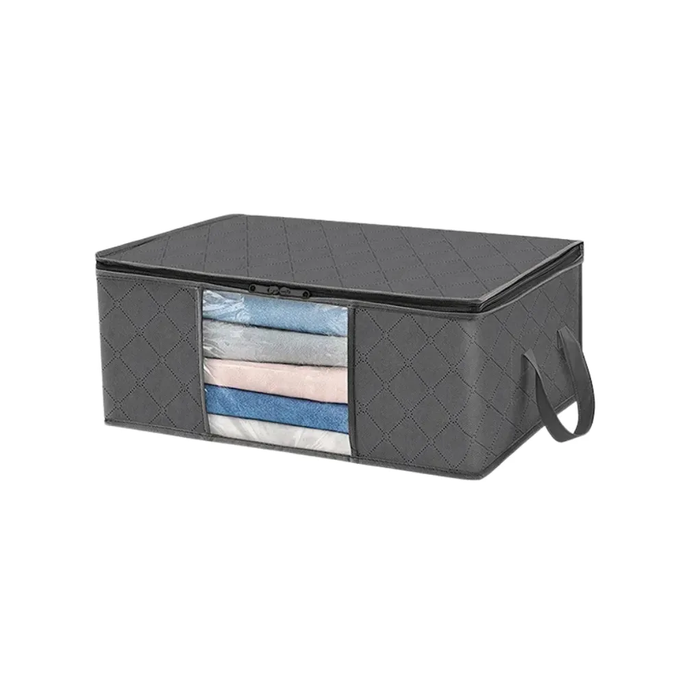 ANYHOUZ Storage Bag Grey 35L Multi Purpose Packing Organizer For Comforters And Blankets