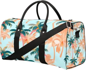 Art Coconut Tree Pattern Travel Duffel bag for Men Women Weekender Overnight Bag Gym Bag Carry On Luggage Bags for Yoga Workout Sports