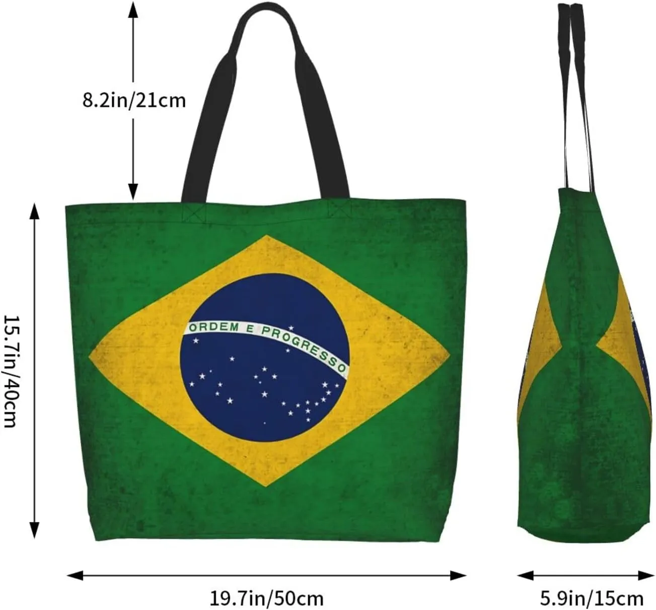 ASYG Cute Flag Tote Bag for Women and Men Reusable Shoulder Bags for Gym, Shopping, Beach,Travel