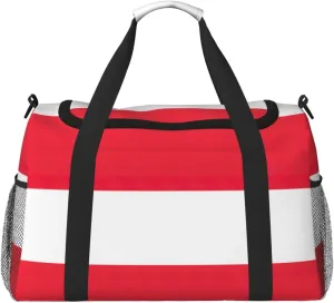 Austrian Flag Weekender Overnight Carry On Bag, For Women Men, Perfect For Frequent Flyers