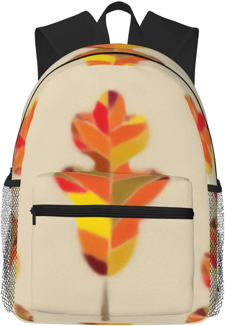 Autumn Leaves In Fall Colors Graphic Motif Lightweight Packable Backpack Travel Casual Hiking Daypack Foldable Backpack For Men Women