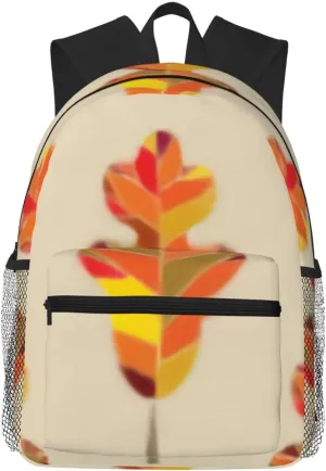 Autumn Leaves In Fall Colors Graphic Motif Lightweight Packable Backpack Travel Casual Hiking Daypack Foldable Backpack For Men Women