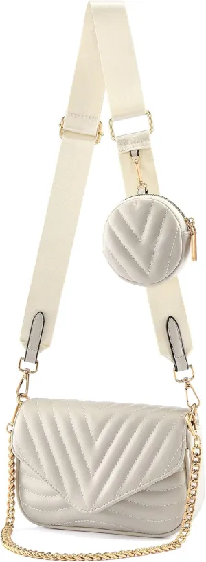 Ayliss Women Multipurpose Small/Medium Crossbody Bags Shoulder Handbag Coin Purse Trendy Clutch Evening Bag PU Leather Chain