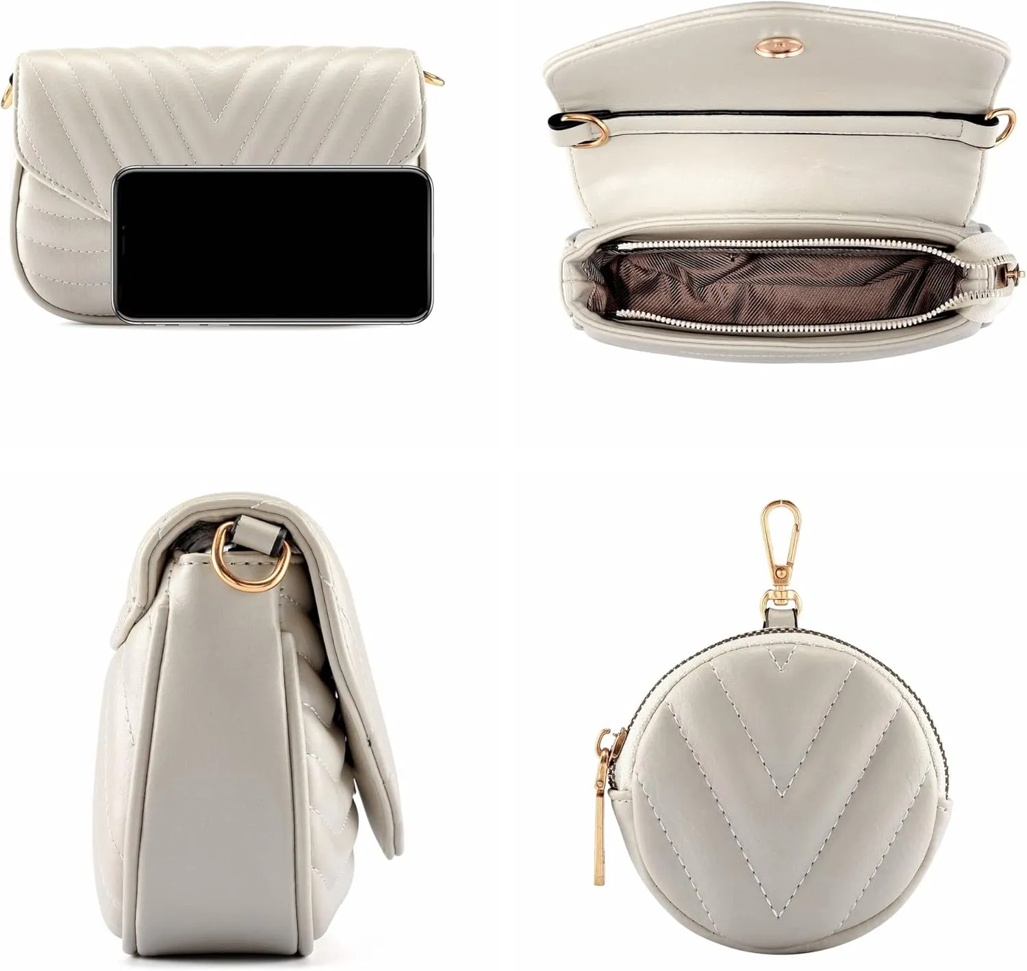 Ayliss Women Multipurpose Small/Medium Crossbody Bags Shoulder Handbag Coin Purse Trendy Clutch Evening Bag PU Leather Chain