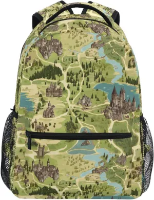 Backpack for Teenager Waterproof Carry On Backpacks with Chest Strap for Travel Trip Game Map