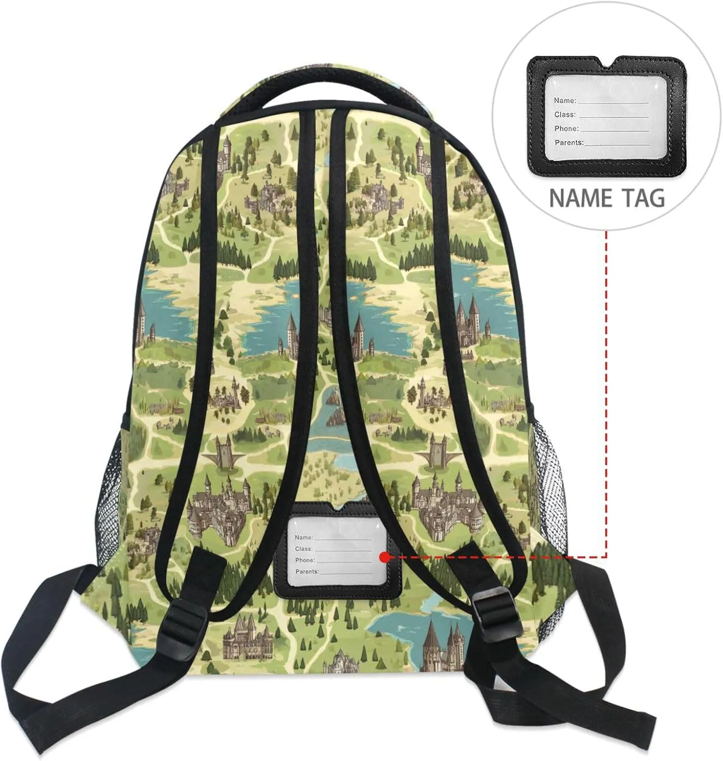 Backpack for Teenager Waterproof Carry On Backpacks with Chest Strap for Travel Trip Game Map
