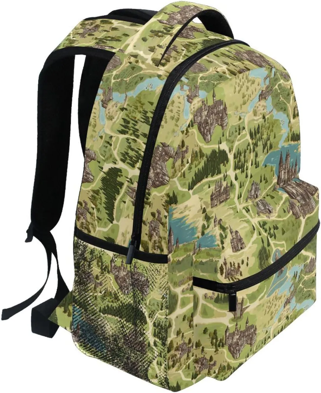 Backpack for Teenager Waterproof Carry On Backpacks with Chest Strap for Travel Trip Game Map