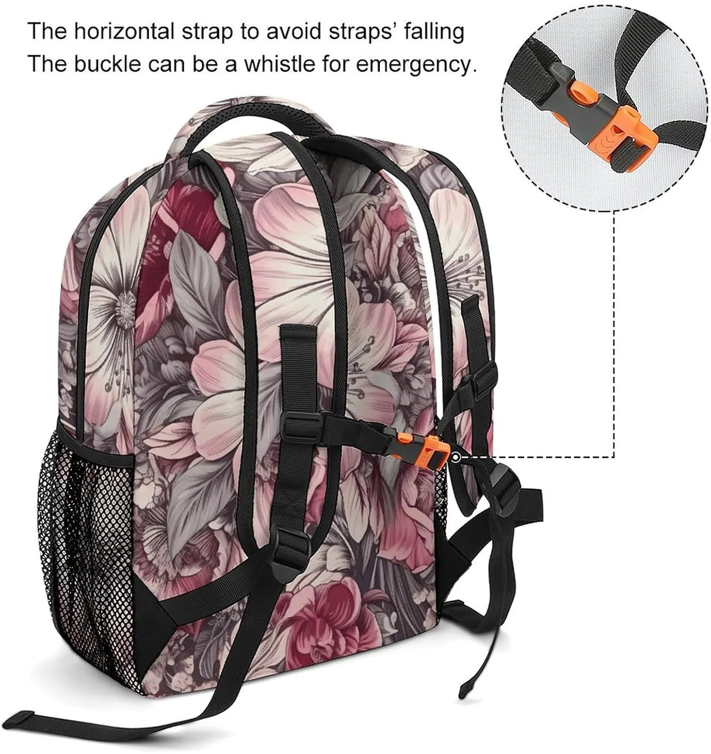 Backpack for Women Men Travel Flower Design Pattern Daypack Lightweight Laptop Bag Carry On Backpacks for Work