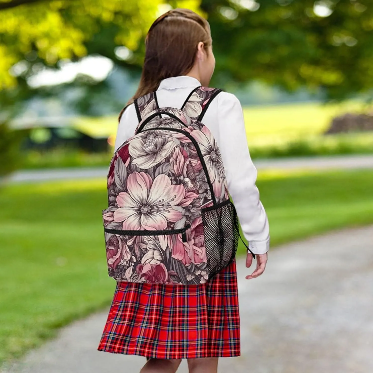 Backpack for Women Men Travel Flower Design Pattern Daypack Lightweight Laptop Bag Carry On Backpacks for Work