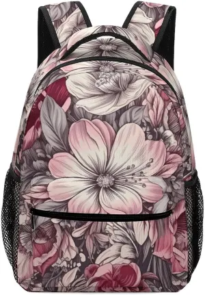 Backpack for Women Men Travel Flower Design Pattern Daypack Lightweight Laptop Bag Carry On Backpacks for Work