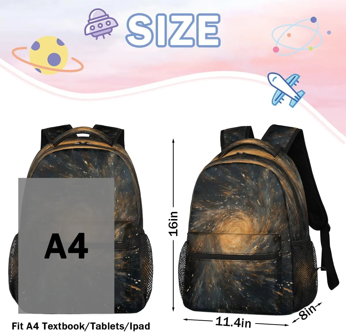 Backpack for Women Men, Universe Starry SkyCasual Backpacks, Waterproof Lightweight Galaxy Daypack Bags for Travel Camping Work