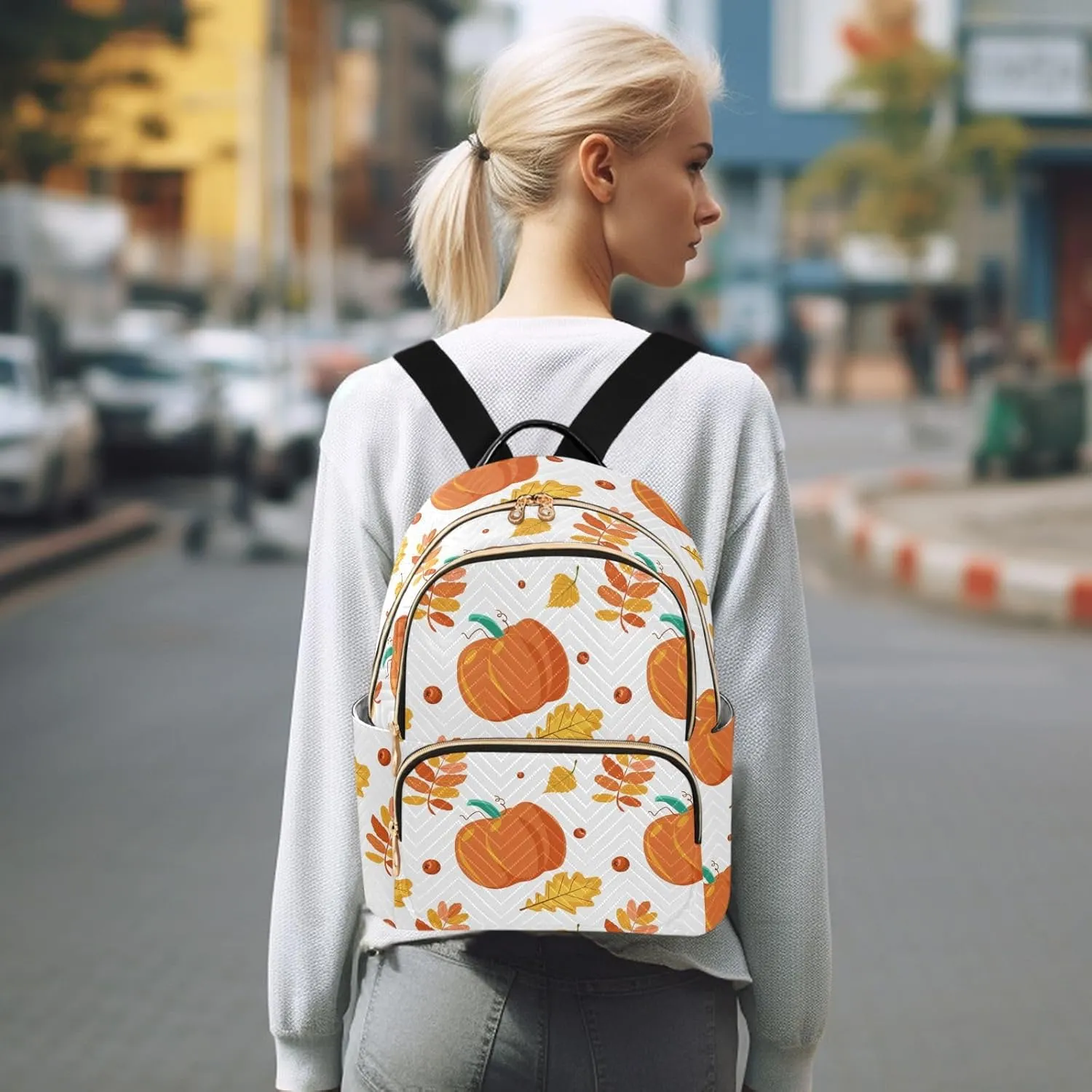 Backpack for Women Shoulder Bag Lightweight Mini Backpack Casual Daypack Back Pack for Travel Work Autumn (Small Pattren 2)