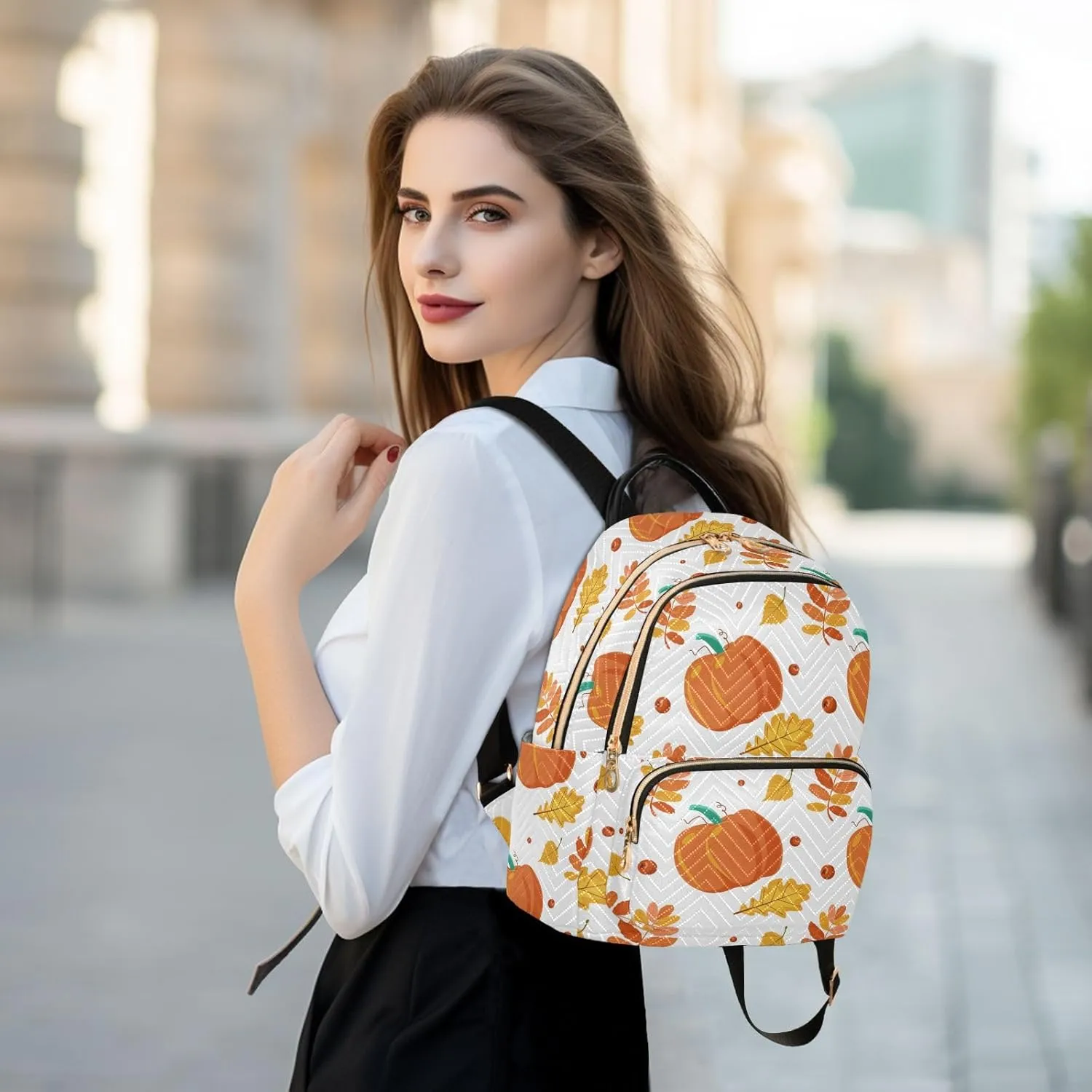 Backpack for Women Shoulder Bag Lightweight Mini Backpack Casual Daypack Back Pack for Travel Work Autumn (Small Pattren 2)