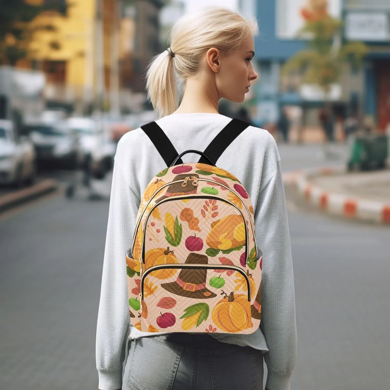 Backpack for Women Shoulder Bag Lightweight Mini Backpack Casual Daypack Back Pack for Travel Work Autumn (Small Pattren 3)