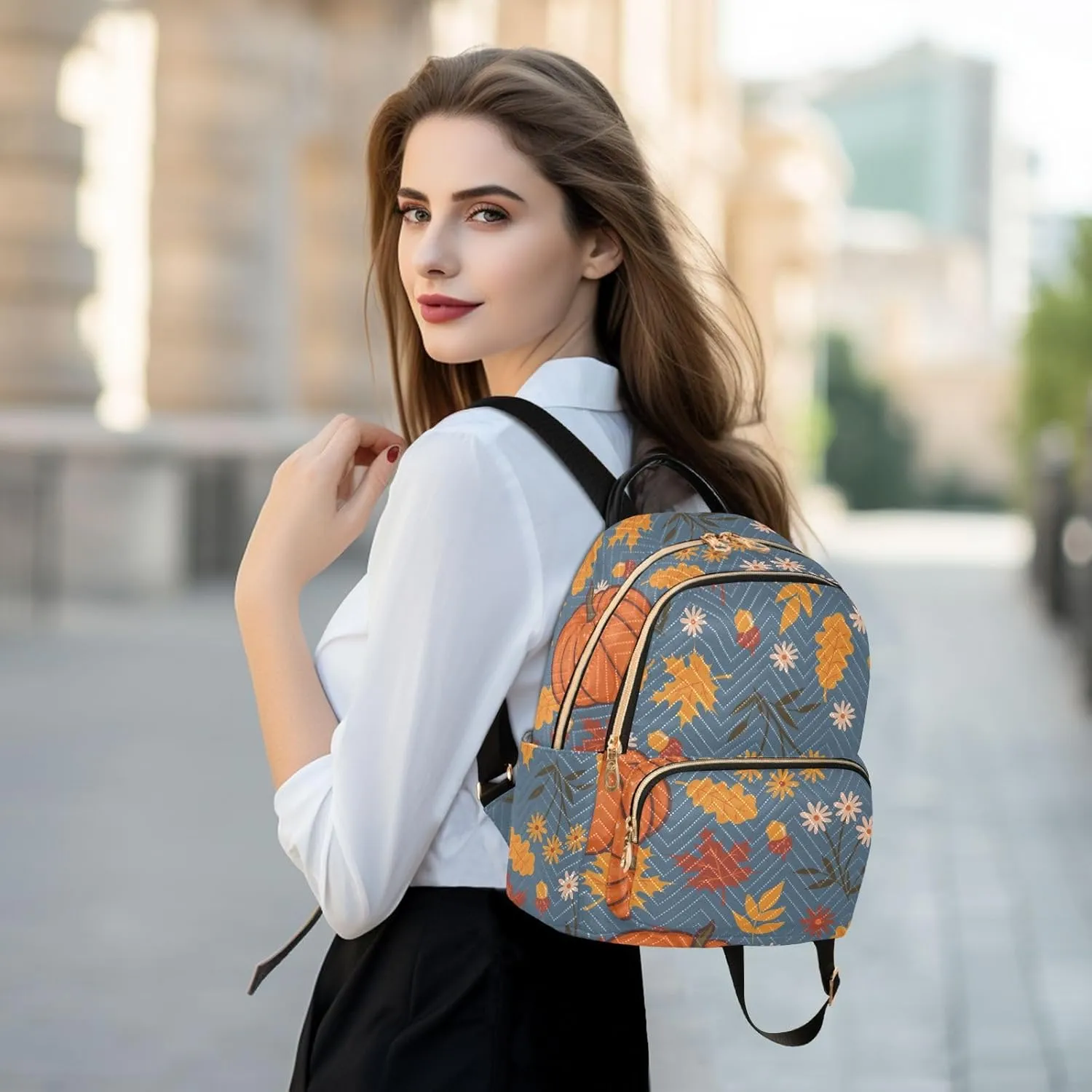 Backpack for Women Shoulder Bag Lightweight Mini Backpack Casual Daypack Back Pack for Travel Work Autumn