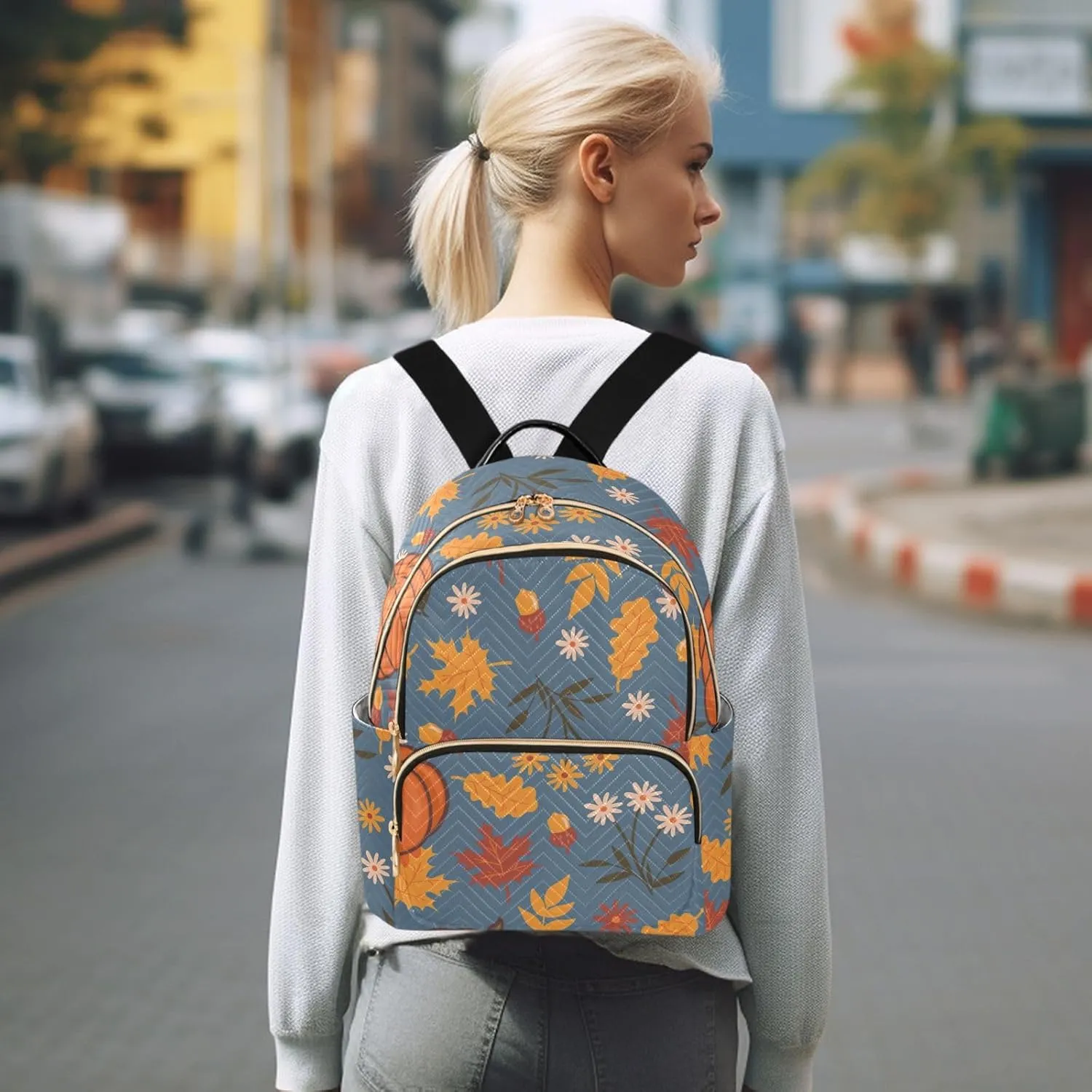 Backpack for Women Shoulder Bag Lightweight Mini Backpack Casual Daypack Back Pack for Travel Work Autumn