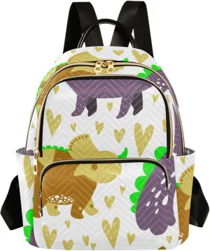Backpack for Women Shoulder Bag Lightweight Mini Backpack Casual Daypack Back Pack for Travel Work Dinosaur (Medium Pattren 5)