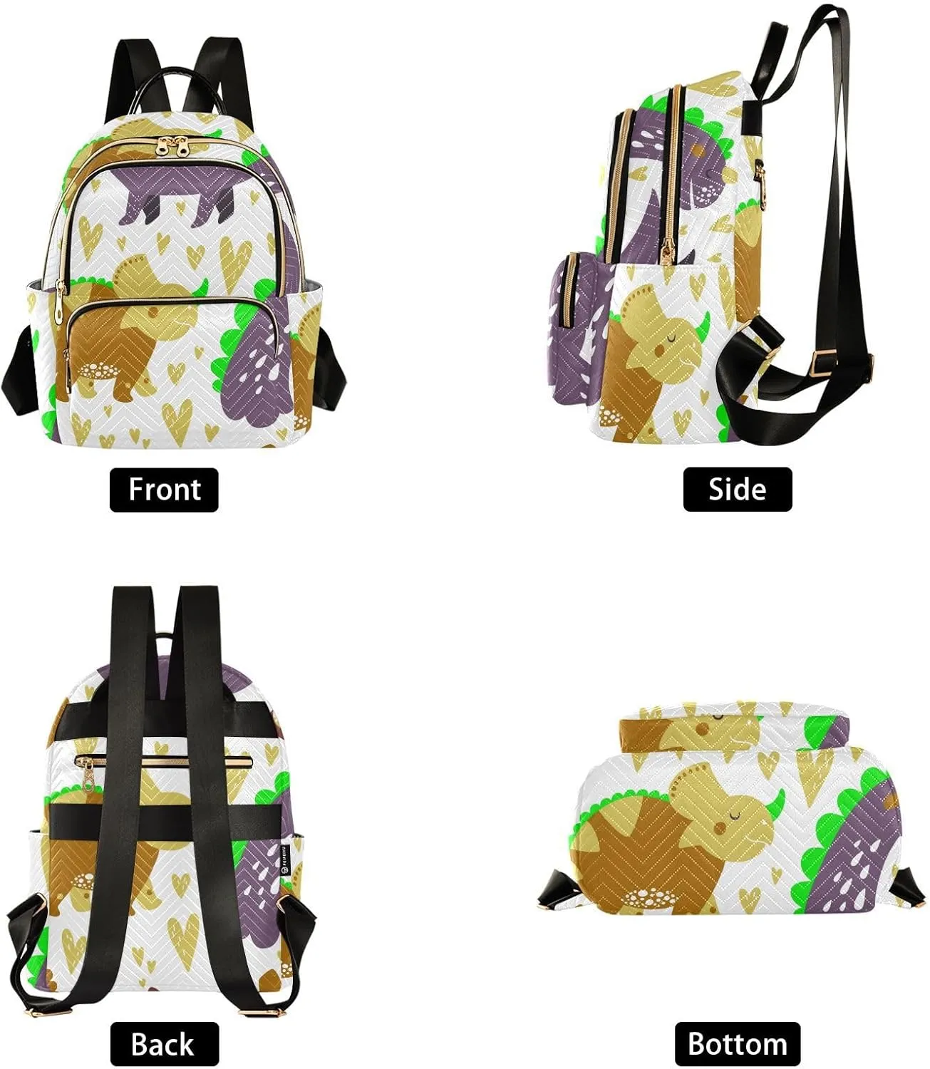 Backpack for Women Shoulder Bag Lightweight Mini Backpack Casual Daypack Back Pack for Travel Work Dinosaur (Medium Pattren 5)