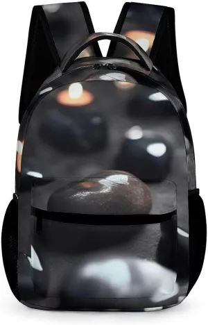 Backpack for Women Small Travel Bag Black Mystery Heart Stone Carry on Backpack Lightweight Casual Daypack, Style