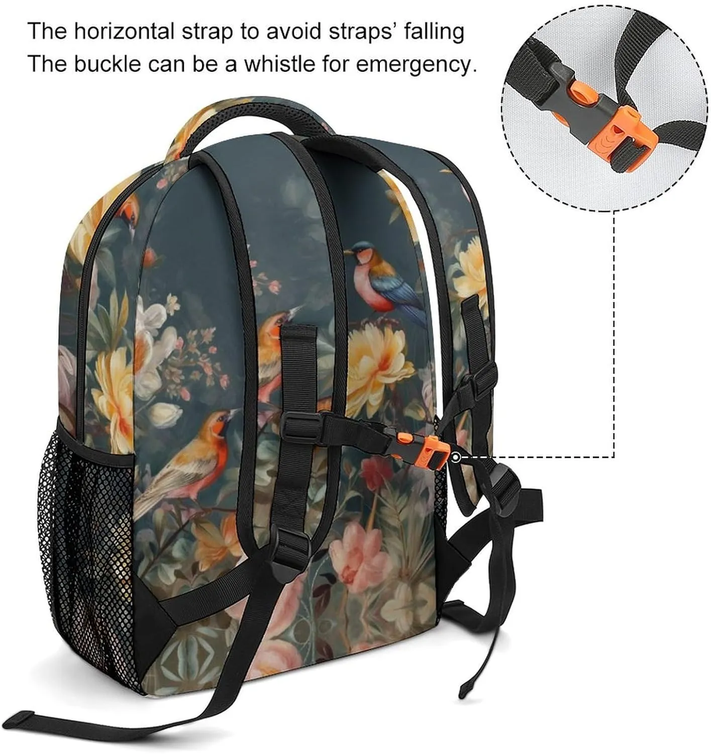 Backpacks Flowers Birds Travel Bag Laptop Backpack Casual Daypack for Weekender Business Hiking