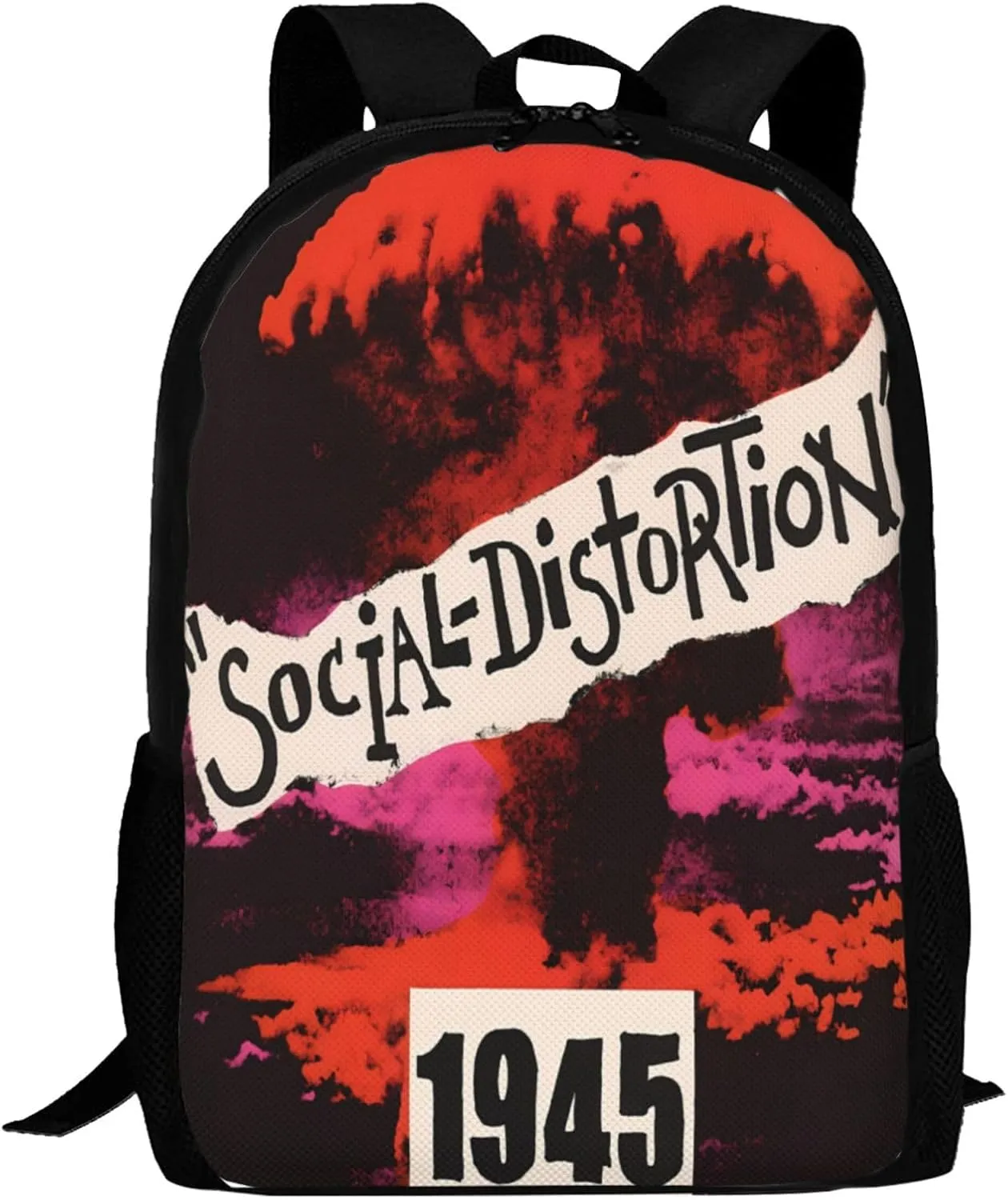 Backpacks Social Rock Distortion Band Double Shoulder Bag 15 Inchs Laptop Backpack for Camping Travle Work Hiking Women Men Gifts