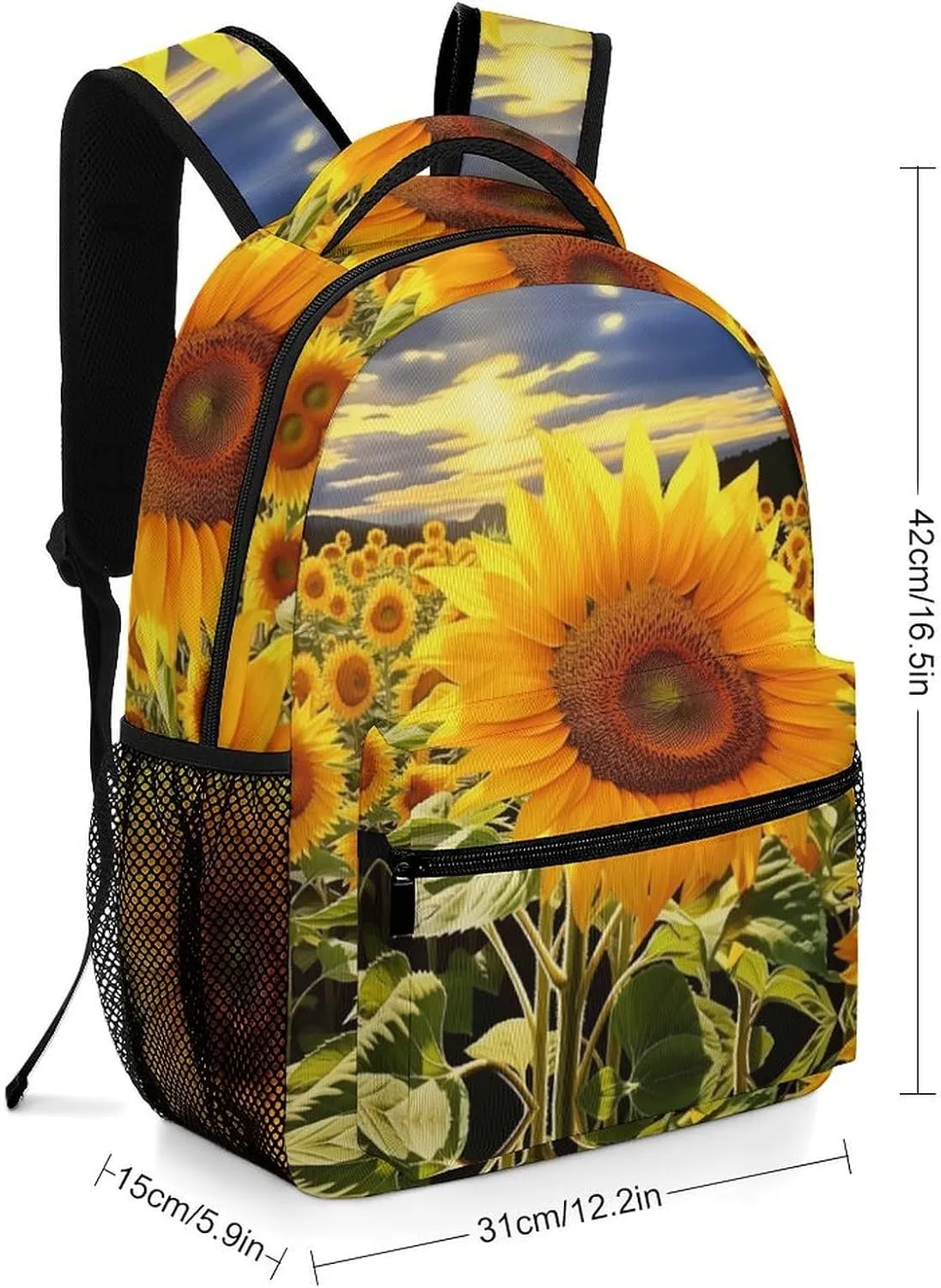 Backpacks Sunflowers Drawing Travel Bag Laptop Backpack Casual Daypack for Weekender Business Hiking