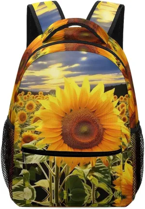 Backpacks Sunflowers Drawing Travel Bag Laptop Backpack Casual Daypack for Weekender Business Hiking
