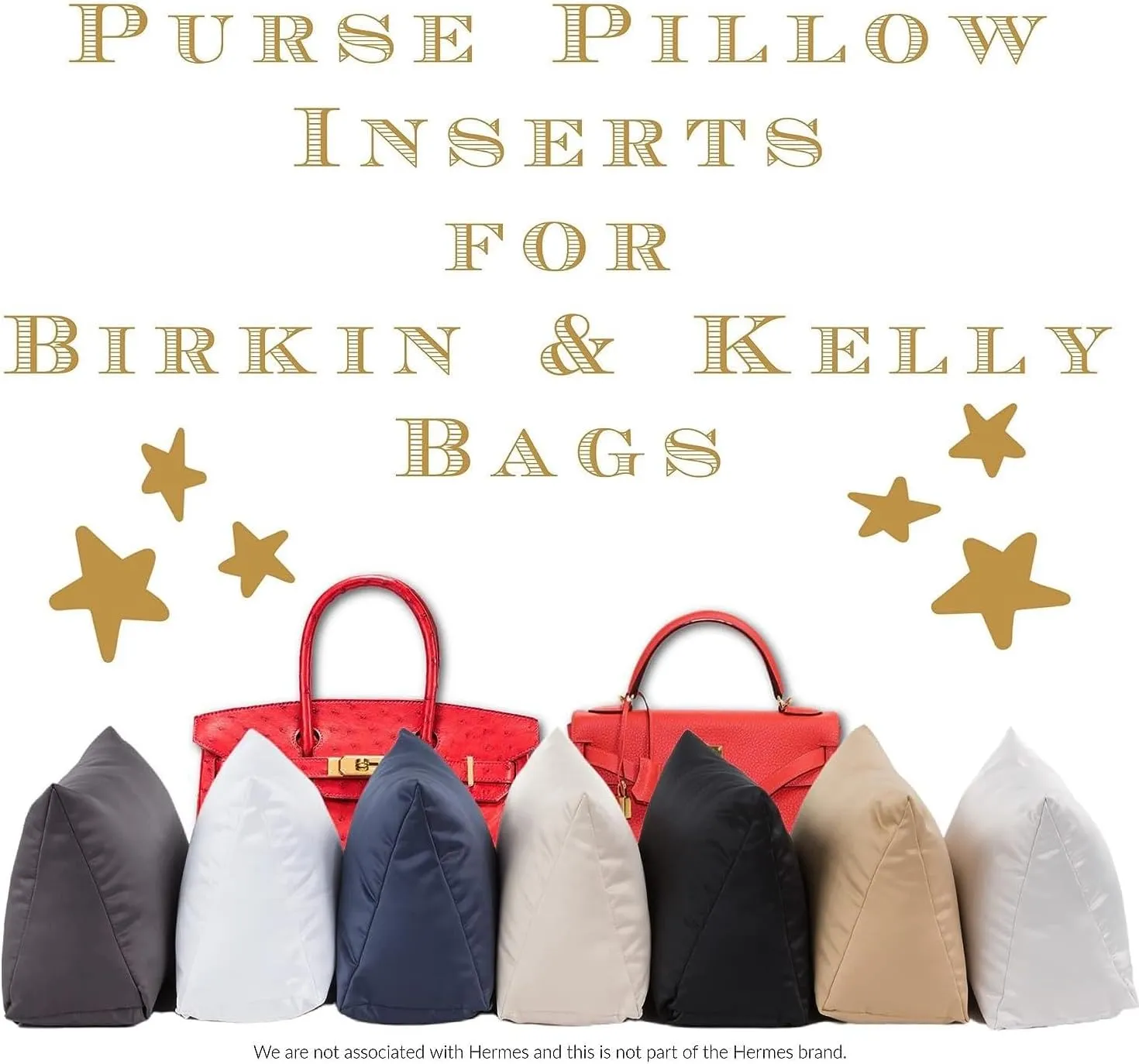 Bag Fillers for Kelly and Birkin Handbags | Triangle Purse Insert Pillows | Cushioned Shaper Inserts