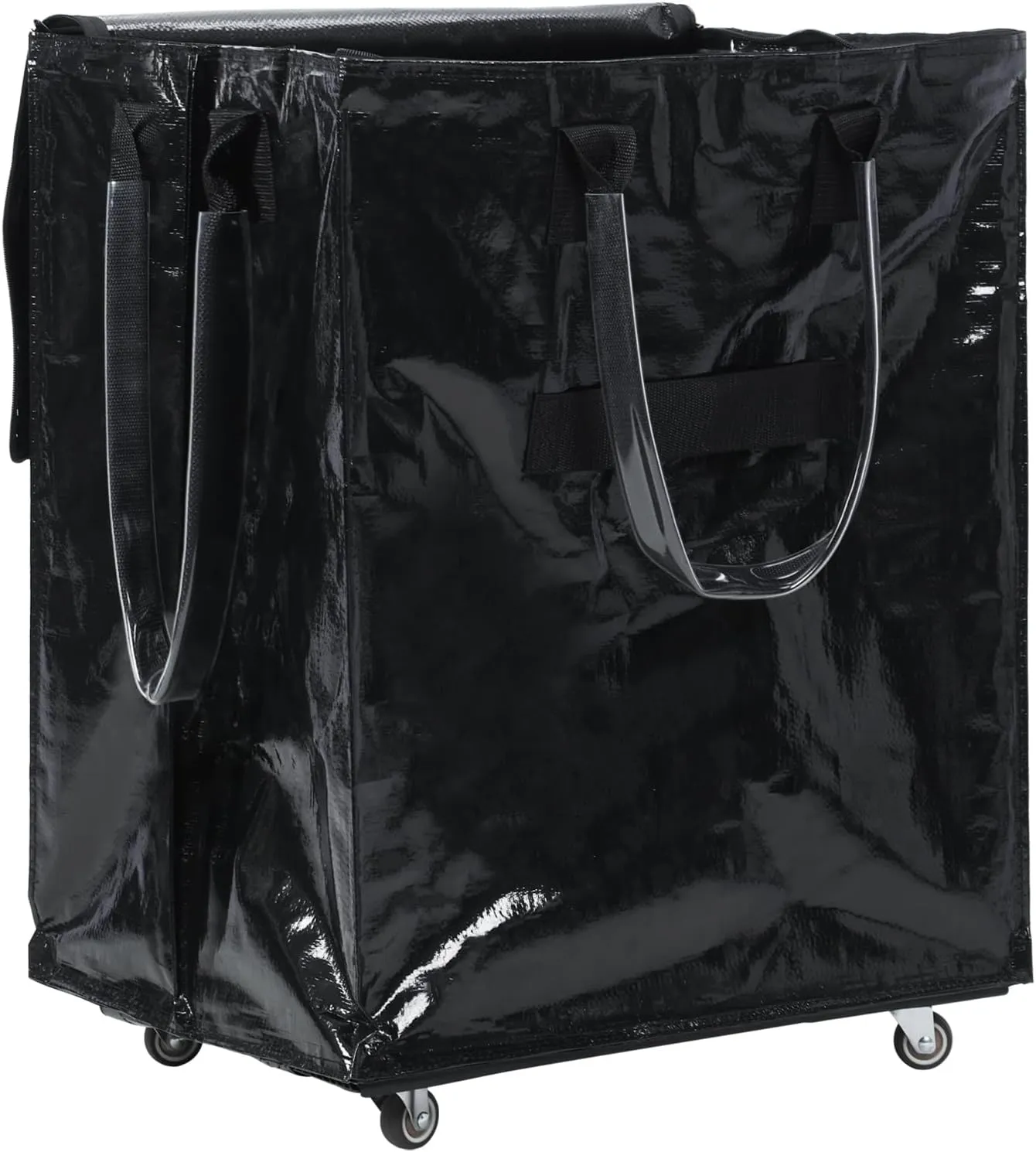 Bag with Wheels,Rolling Shopping Tote with Unbreakable Handles,Reusable Grocery Carrier On Wheels,Collapsible Trolley with Zipper Closure