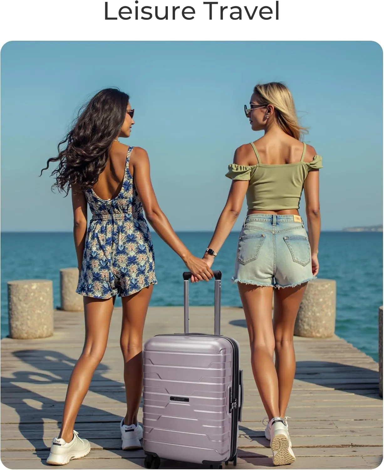 BAGSMART Carry On Luggage 22x14x9 Airline Approved with TSA Lock,20 Inch Lightweight Luggage with Spinner Wheels,100% PC Hard Shell Carry On Suitcases for Men Women,Rose Purple