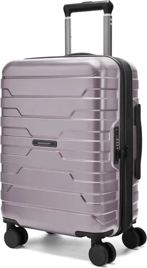 BAGSMART Carry On Luggage 22x14x9 Airline Approved with TSA Lock,20 Inch Lightweight Luggage with Spinner Wheels,100% PC Hard Shell Carry On Suitcases for Men Women,Rose Purple