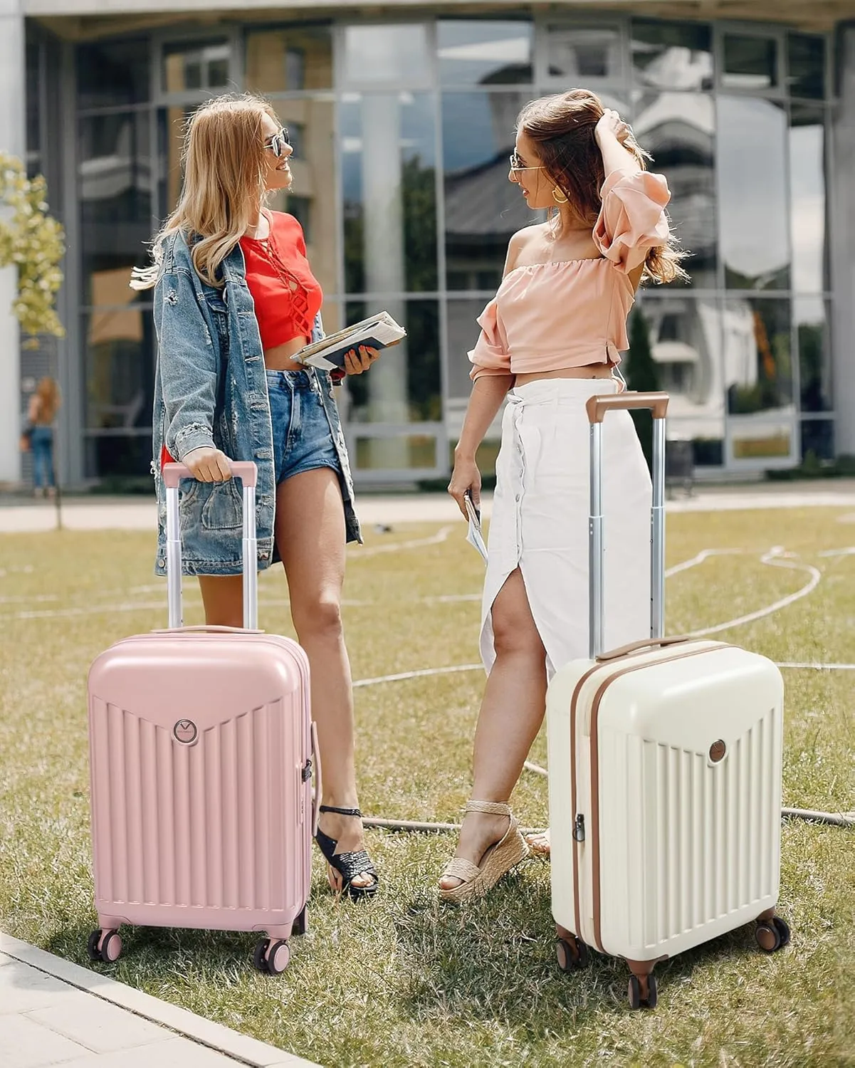 BAGSMART Hardside Expandable Luggage With Spinner Wheels, PC Lightweight Carry-On Luggage Airline Approved With TSA Lock, Durable Women Travel Suitcase Carry On 20 Inch, Pink