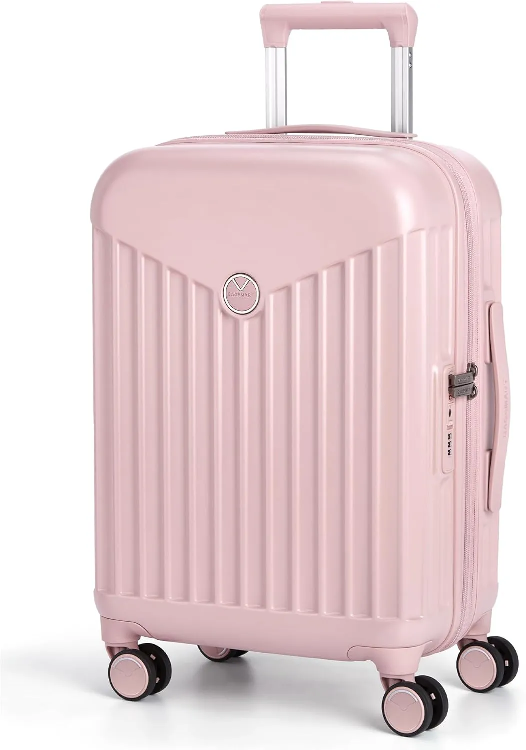 BAGSMART Hardside Expandable Luggage With Spinner Wheels, PC Lightweight Carry-On Luggage Airline Approved With TSA Lock, Durable Women Travel Suitcase Carry On 20 Inch, Pink