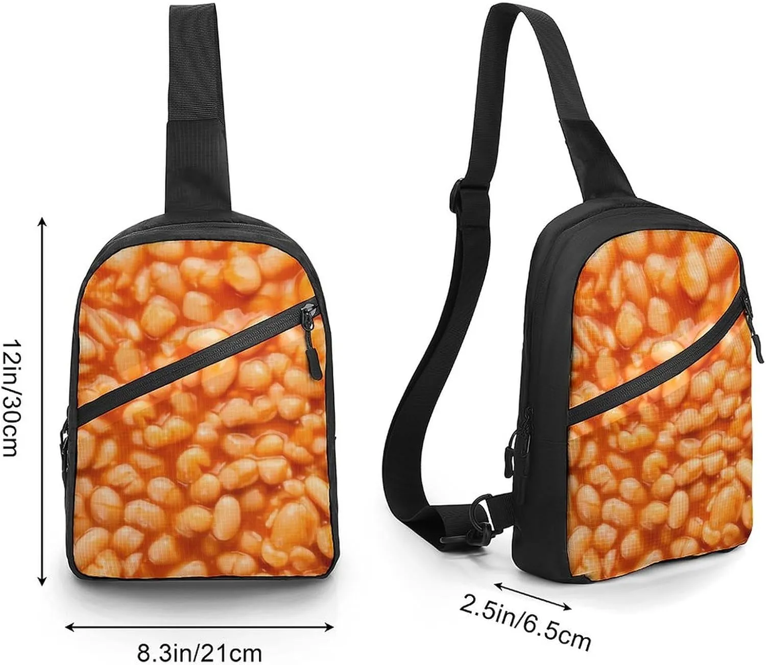 Baked Beans Folding Chest Bag with Multiple Pockets Lightweight And Durable Design