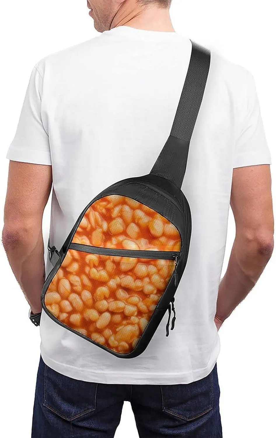 Baked Beans Folding Chest Bag with Multiple Pockets Lightweight And Durable Design